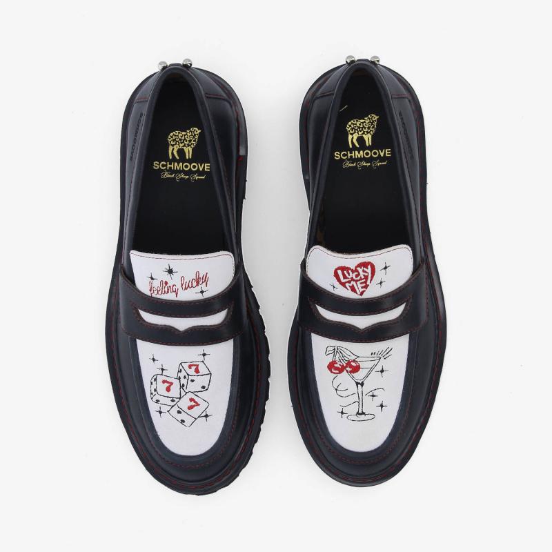 MYSEN LOAFER W - NAPPA/SUEDE - BLACK/WHITE